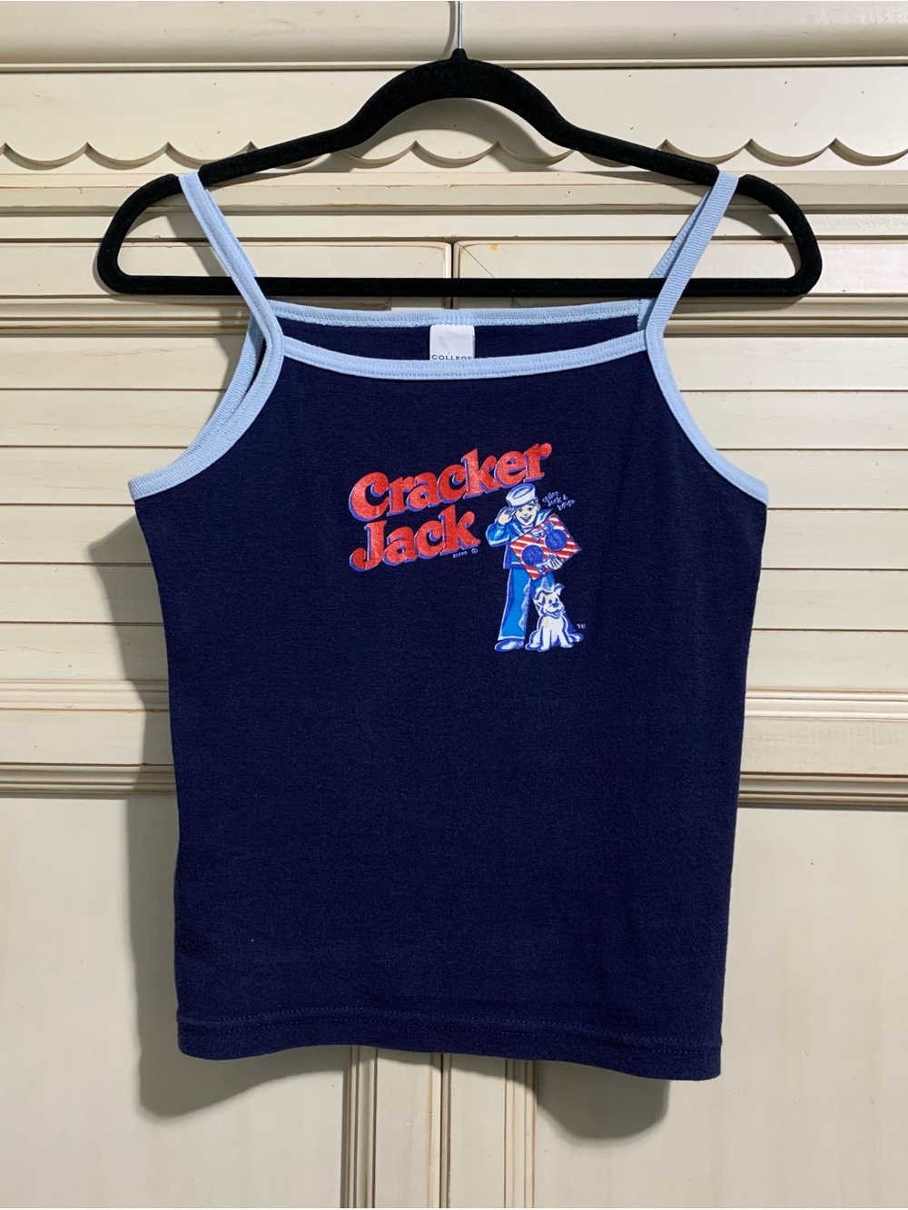 Vintage College Ware Cracker Jack Tank Top Kids 16 Women’s Small Ringer Tee